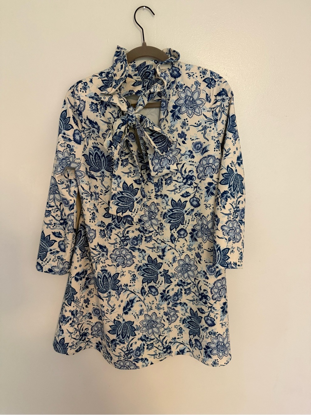 Tuckernuck Dress Daphne Ruffle Neck in Chintz Blue Floral - Picture 6 of 7